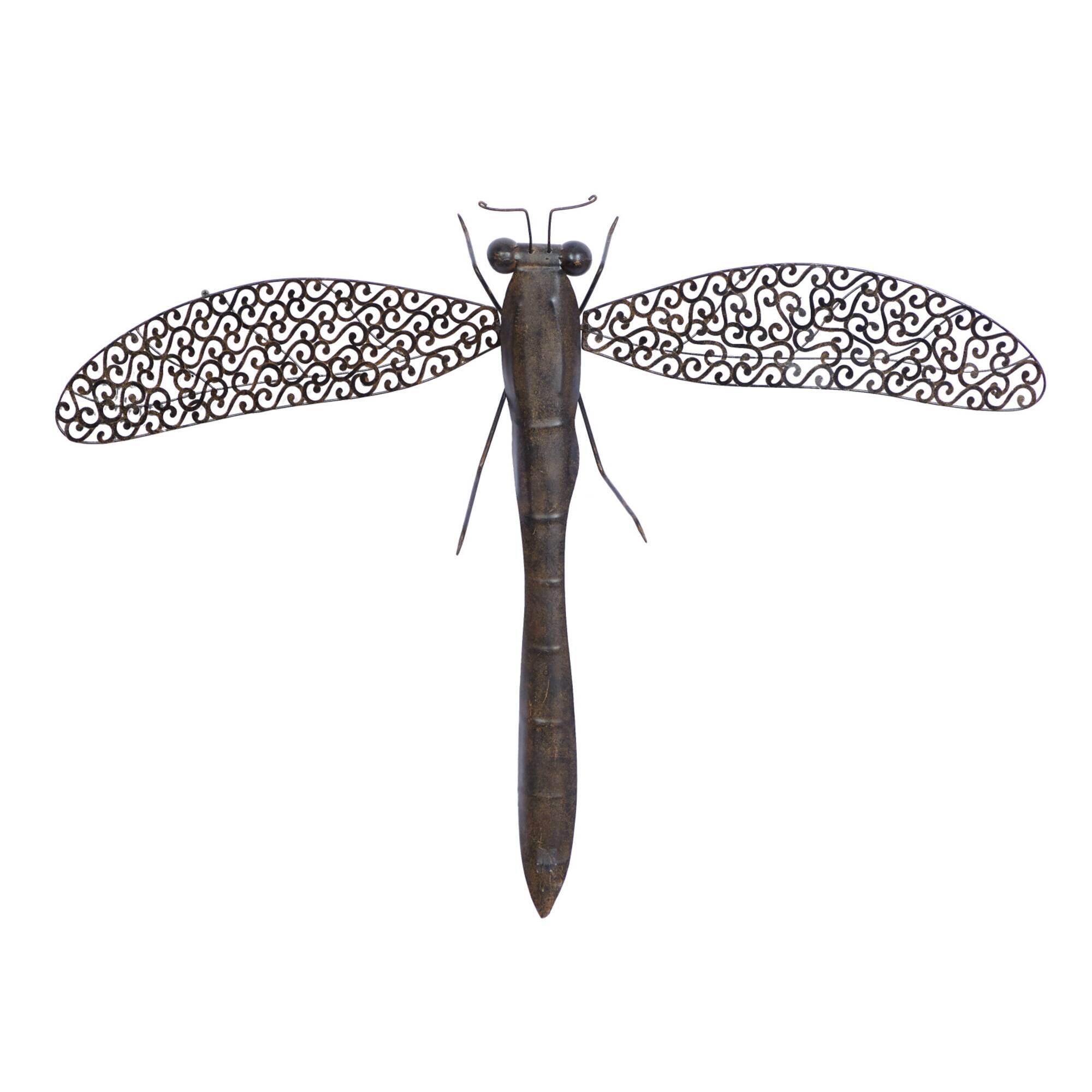 Brown Dragonfly Metal Rustic Wall Decor